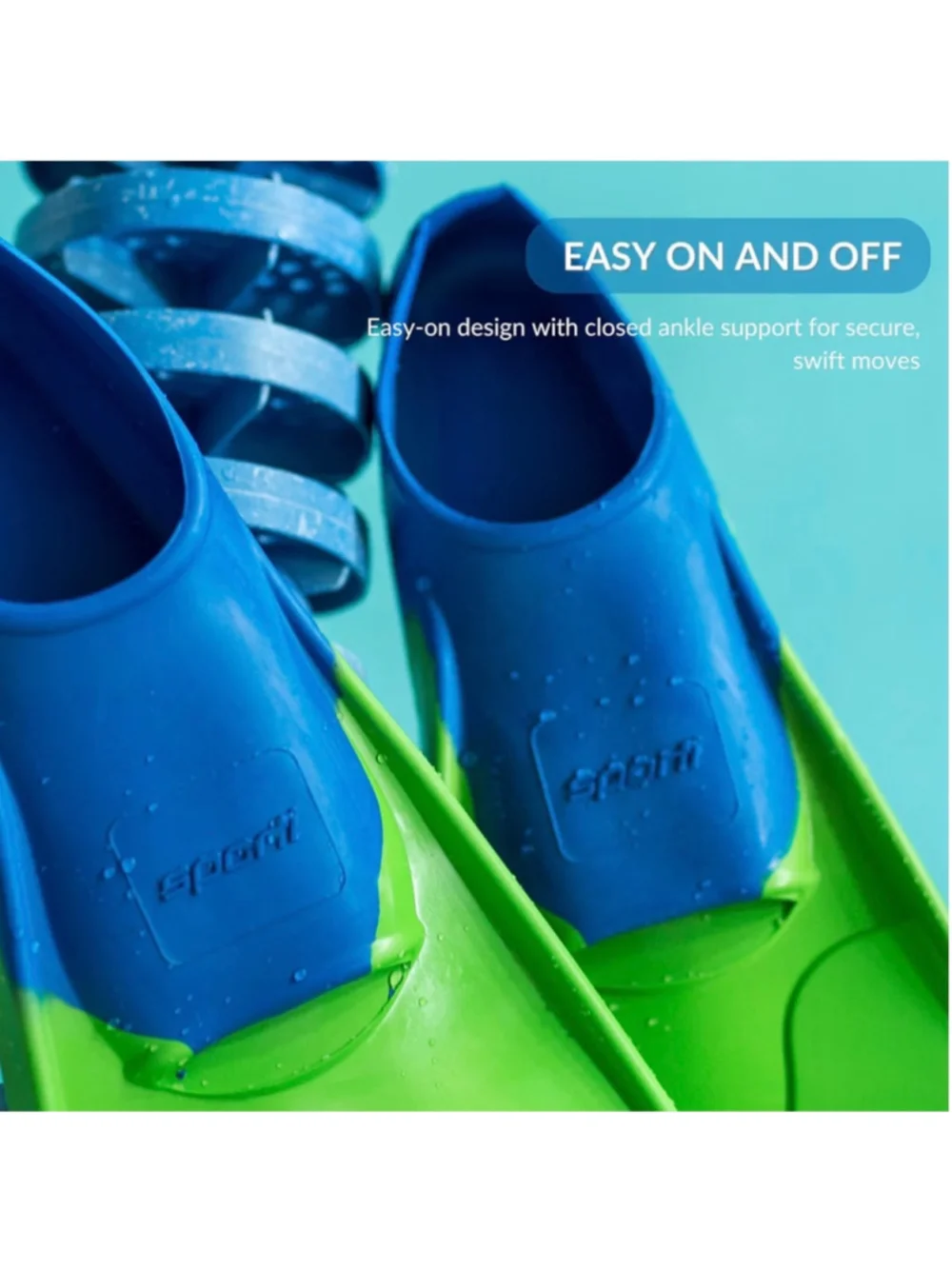 NEW Sporti Unisex Kids Long Floating Swim Fins Pool Lap Swimming Youth 13-1